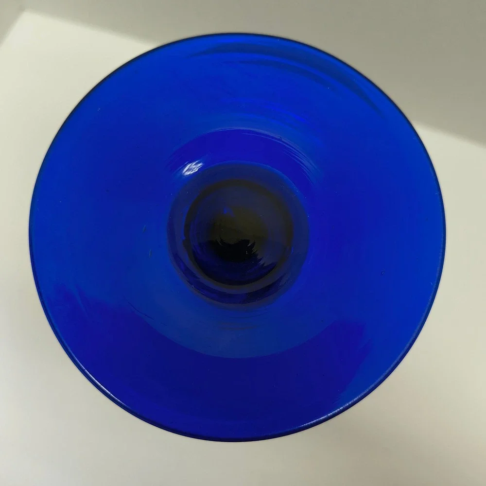 Elegant Blue Glass‎ Candle Holder, 15.75